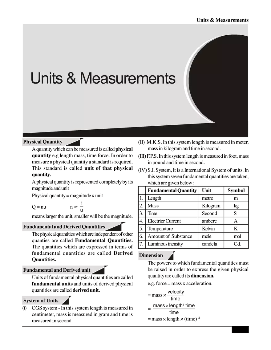 Units & Measurements - Page 1