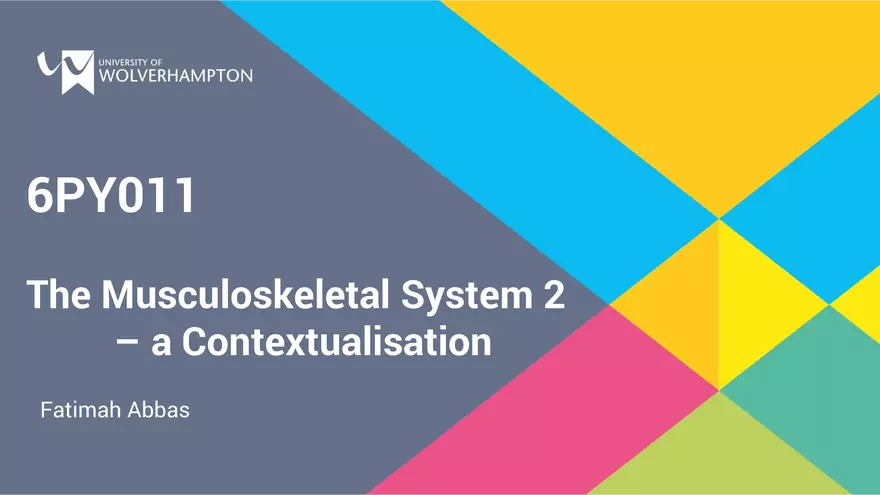 The Musculoskeletal System 2 – a Contextualisation - Page 1