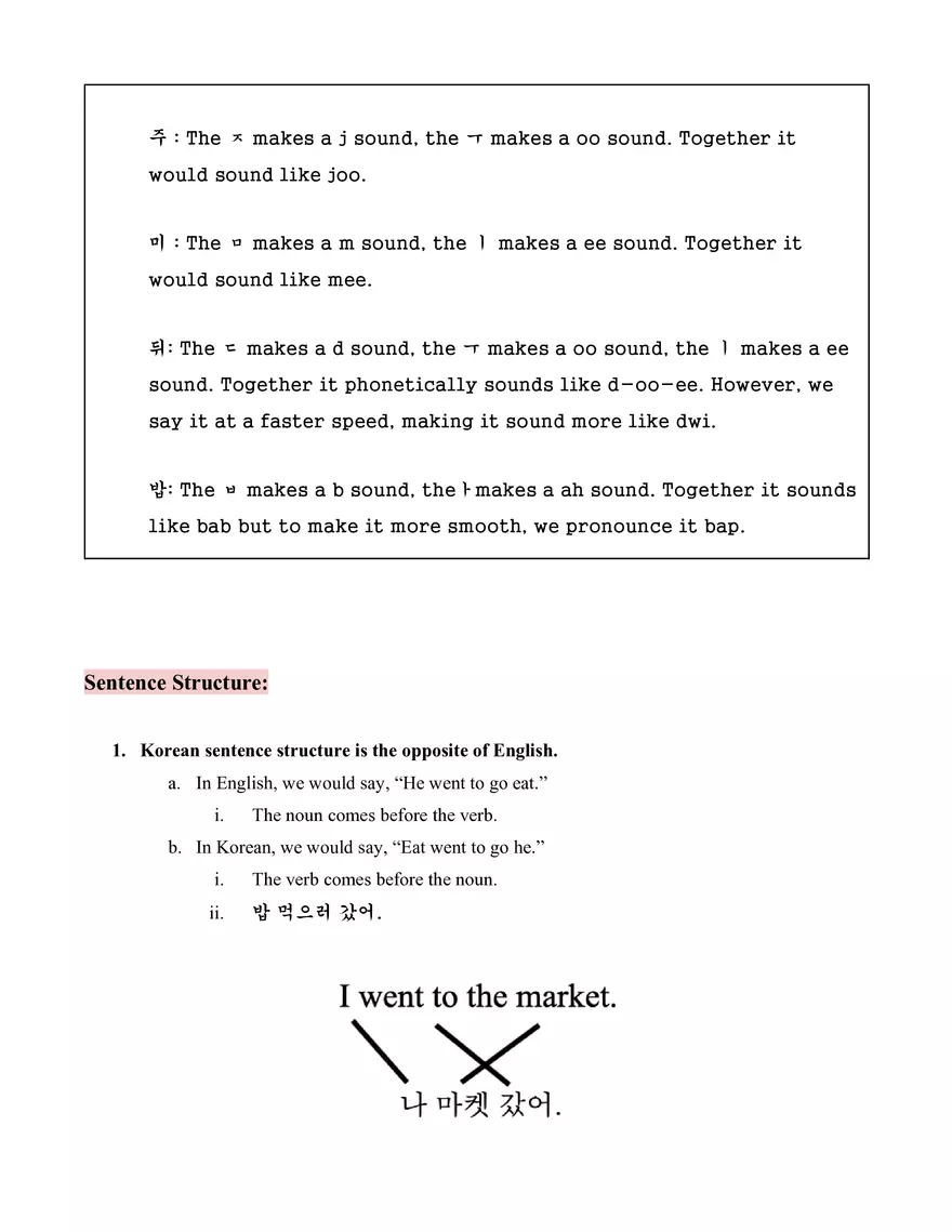 Korean Basics Study Guide - Page 13