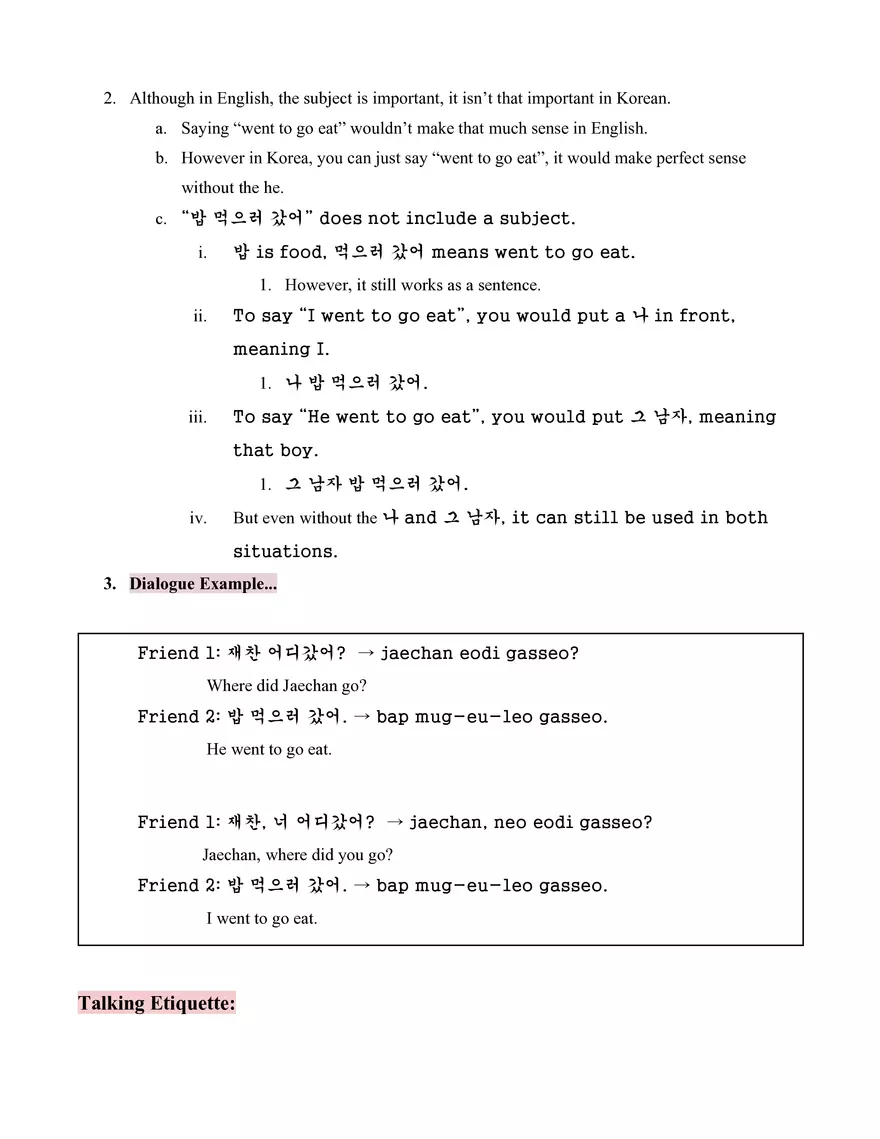 Korean Basics Study Guide - Page 21