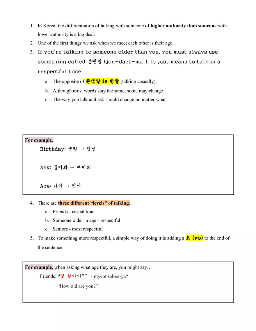 Korean Basics Study Guide - Page 22