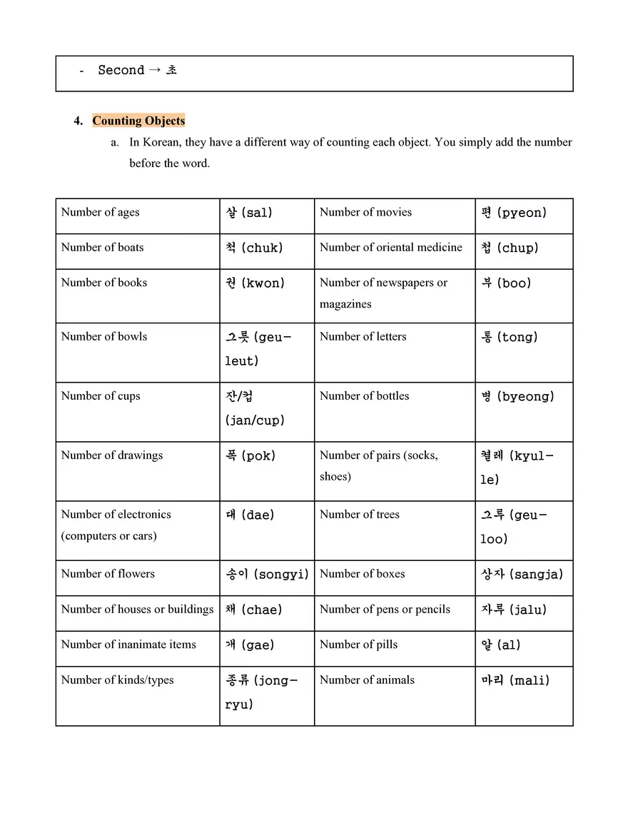 Korean Basics Study Guide - Page 3