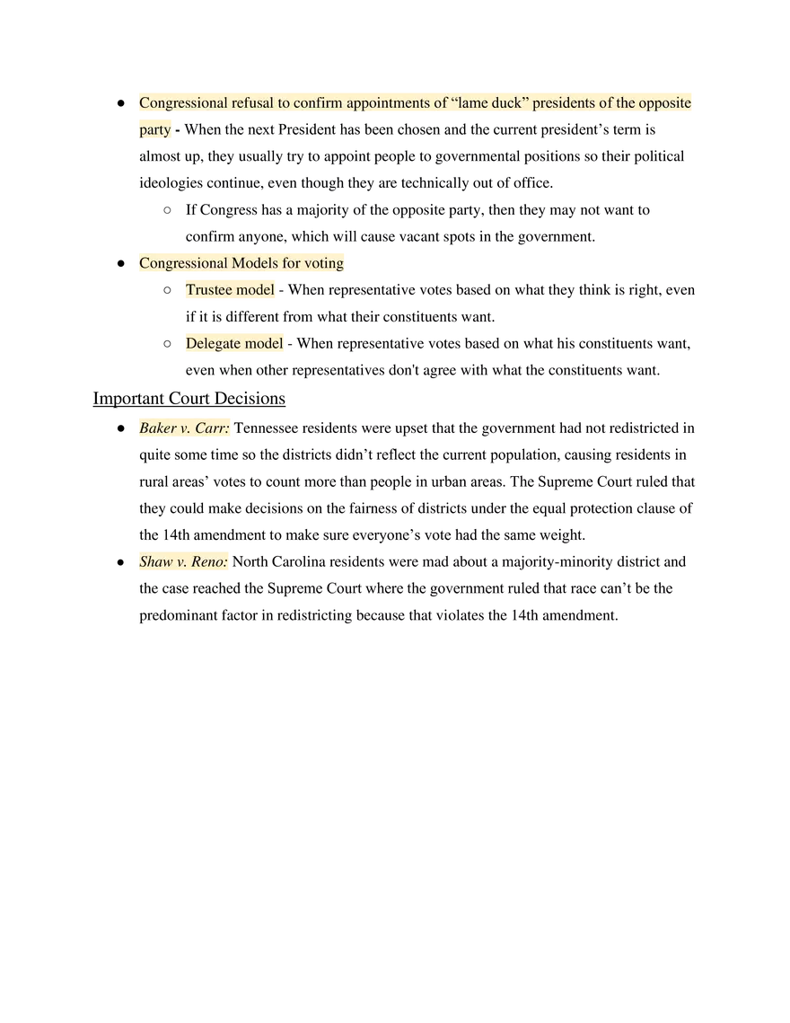 AP US Government Study Guide Unit 2 - Page 4