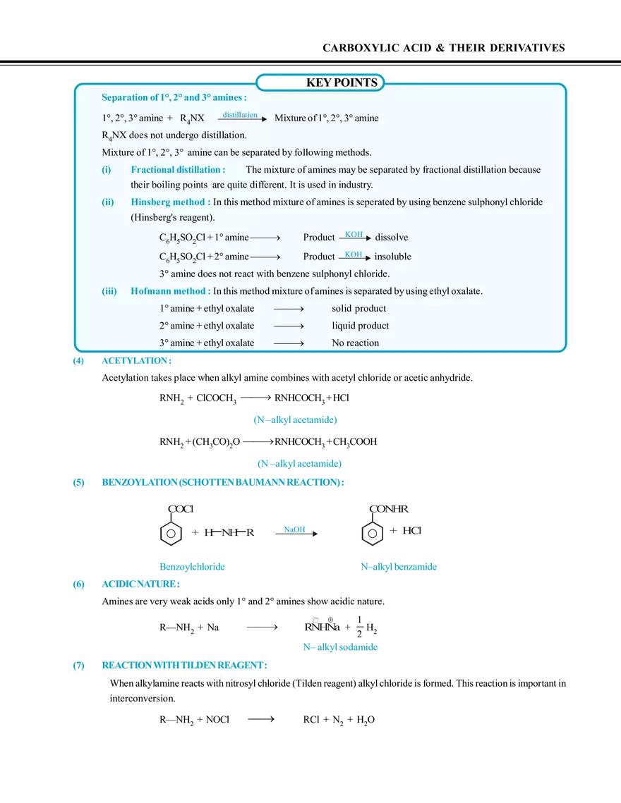Carboxylic Acid & Their Derivatives Key Points - Page 1
