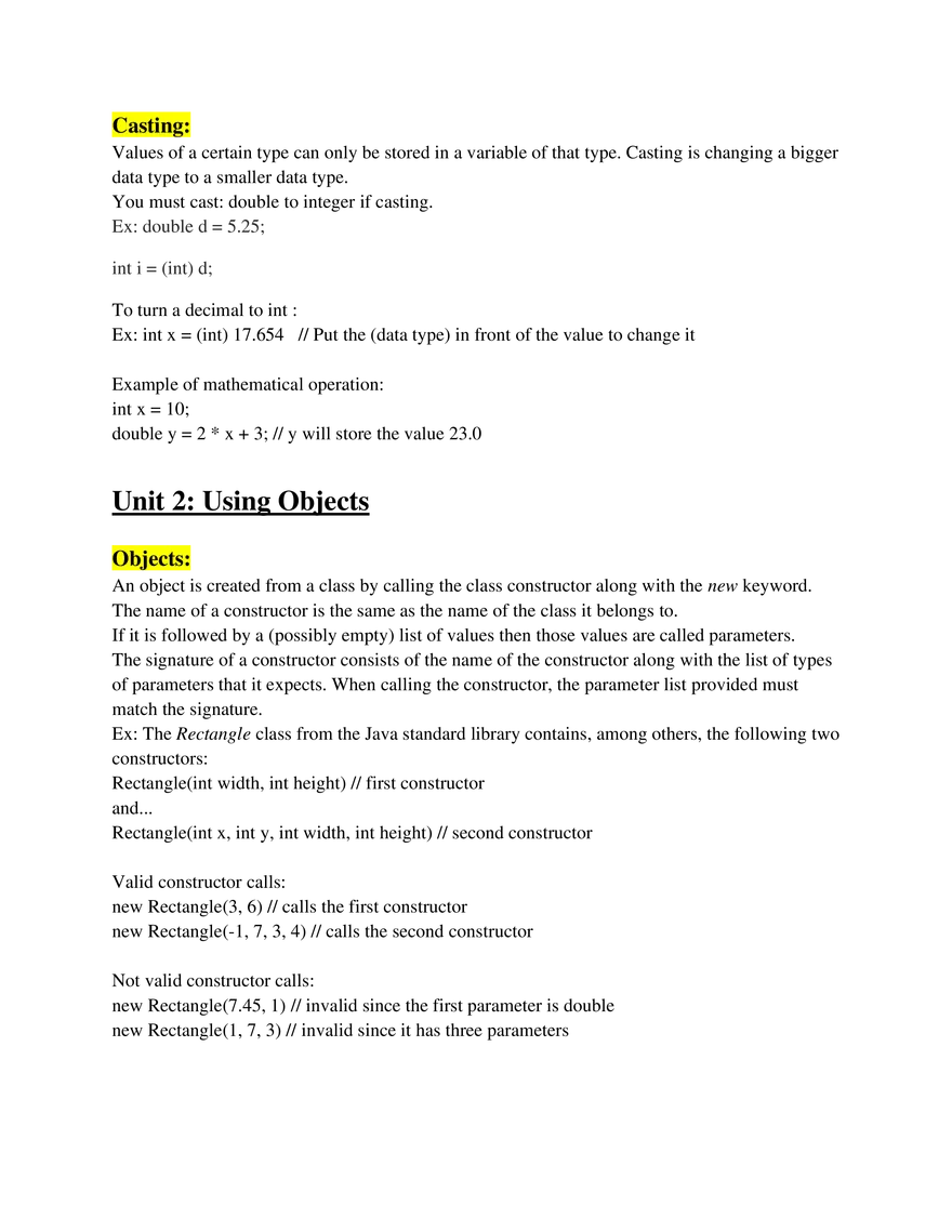 AP Computer Science A   Unit 1 Primitive Types - Page 3