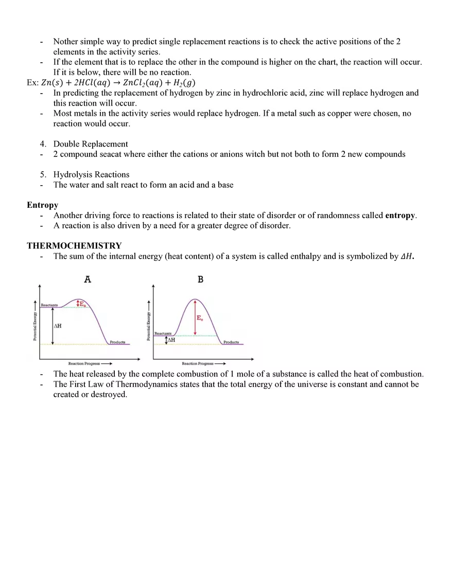 Chapter 8 Chemical Reactions and Thermochemistry - Page 2