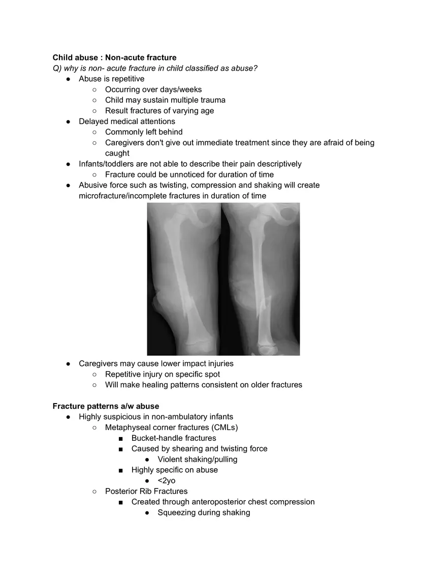 Child abuse: Non-acute fracture - Page 1