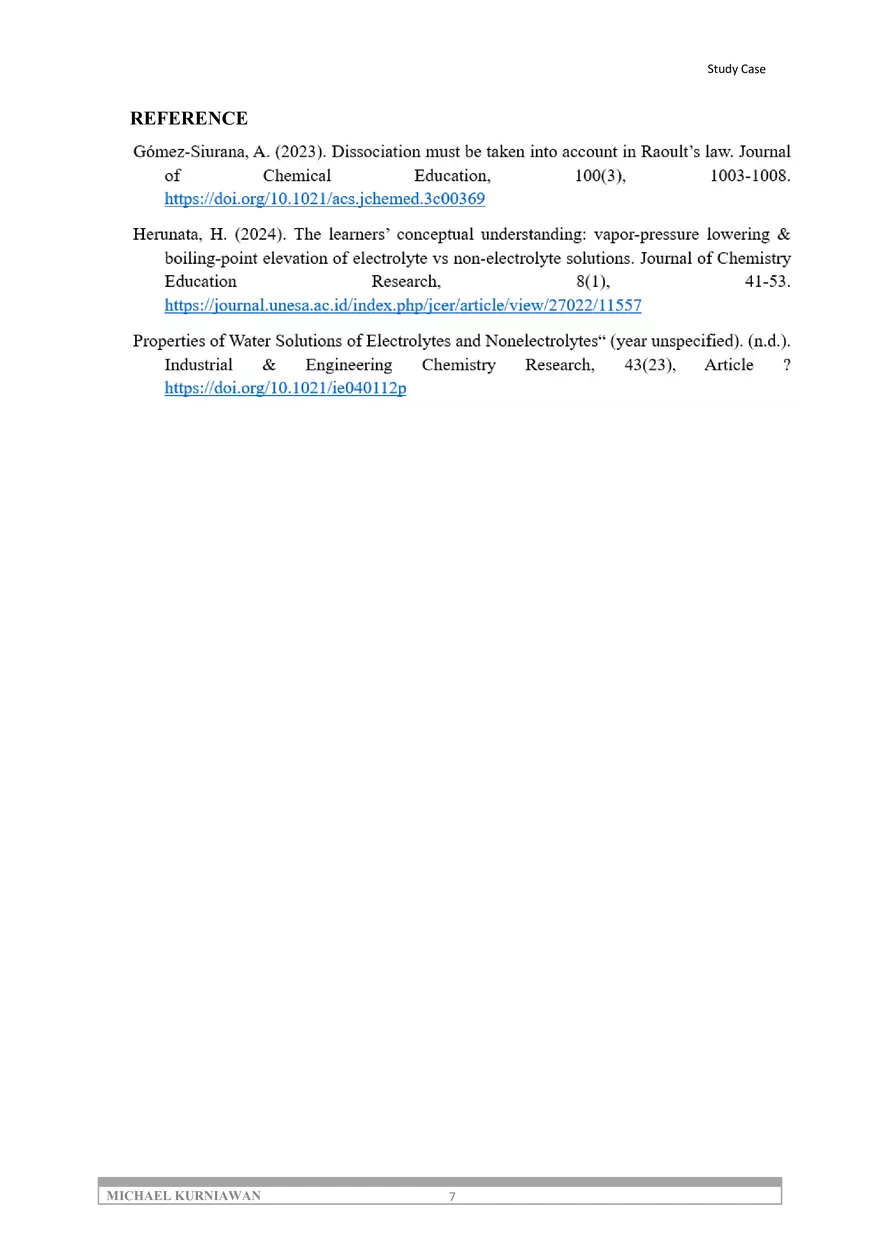 The Effect of Ion Dissociation on Boiling Point Elevation - Page 7
