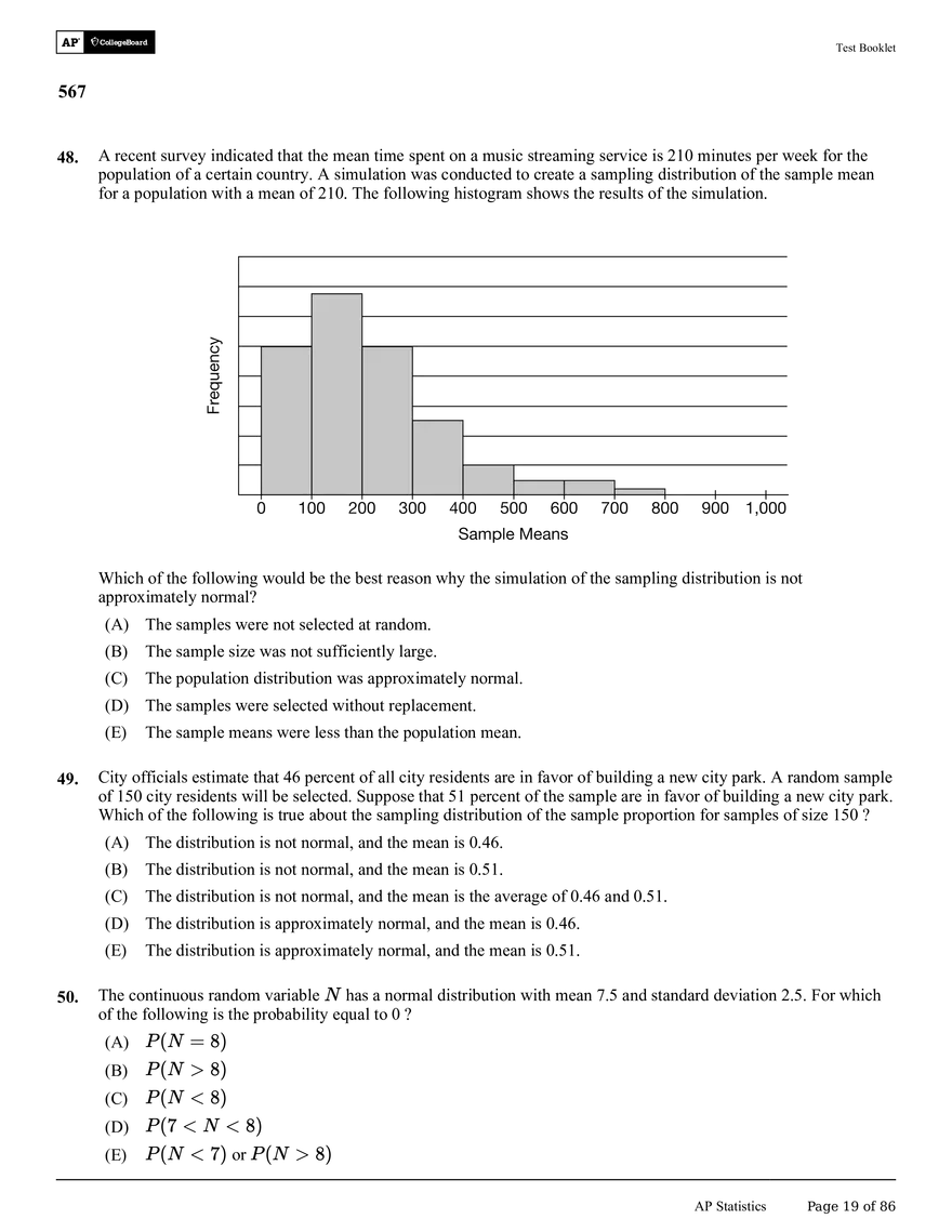 AP Statistics Test Booklet - Page 11