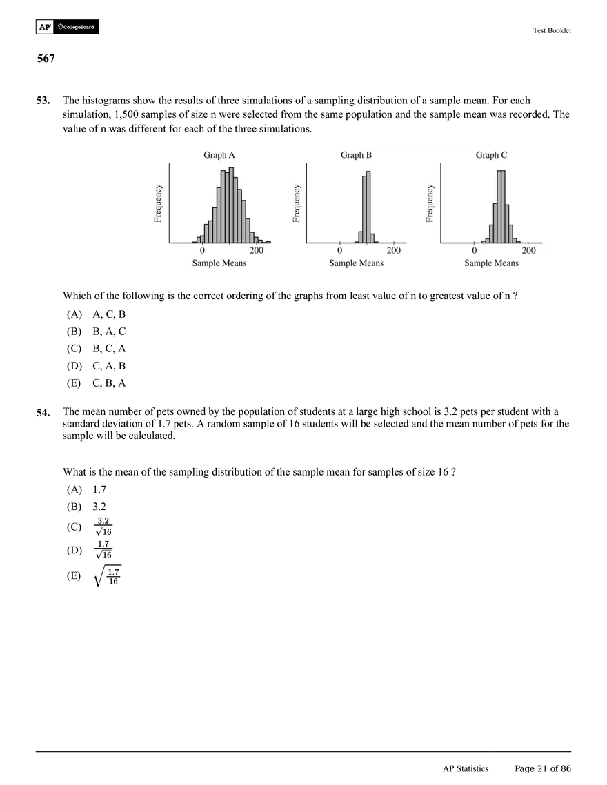 AP Statistics Test Booklet - Page 14