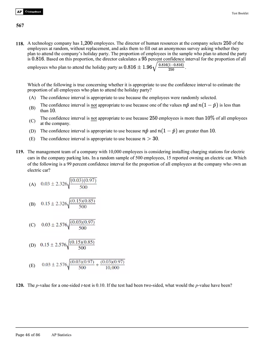 AP Statistics Test Booklet - Page 41
