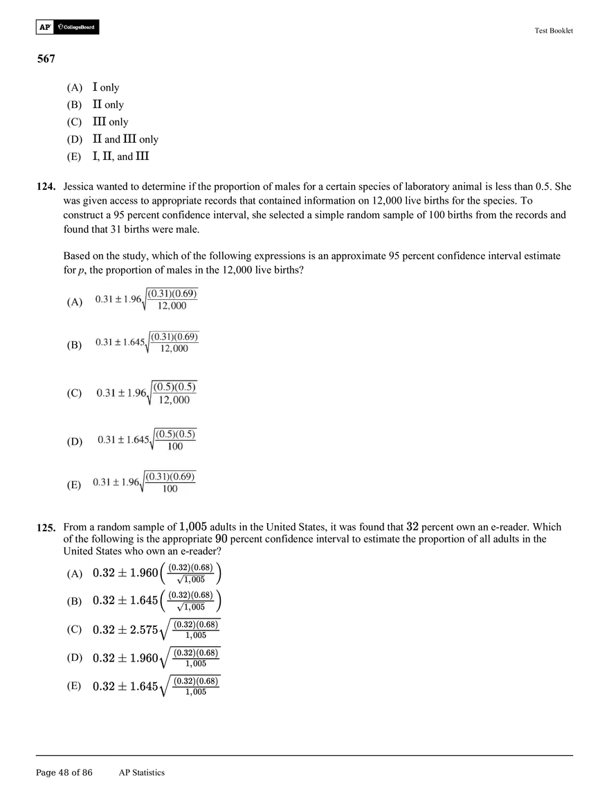 AP Statistics Test Booklet - Page 43