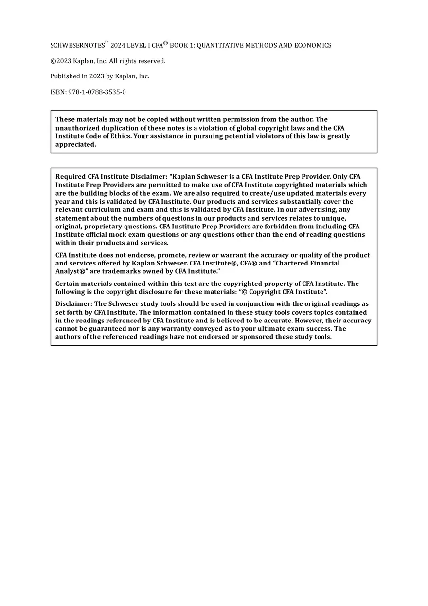 CFA 2024 Level I Schweser Notes Book 1 - Page 170