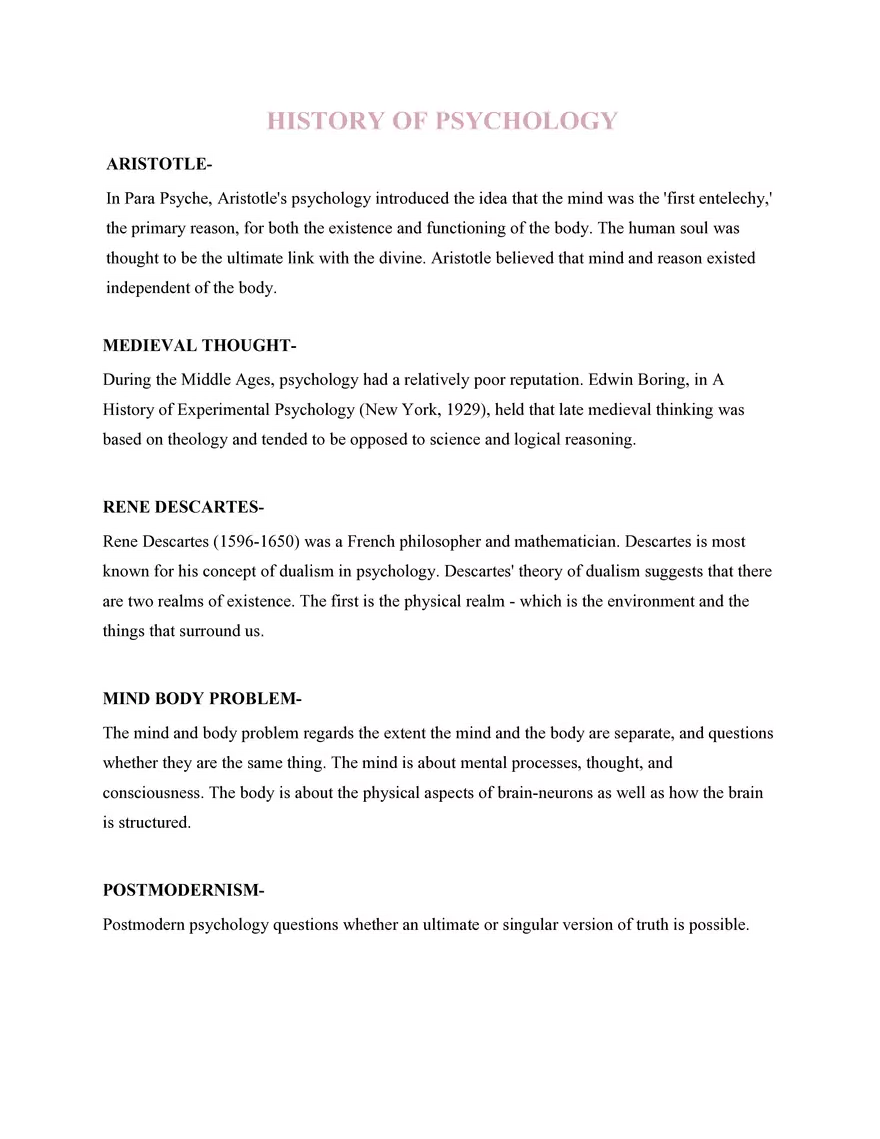 Psychology  3. History of Psychology - Page 1