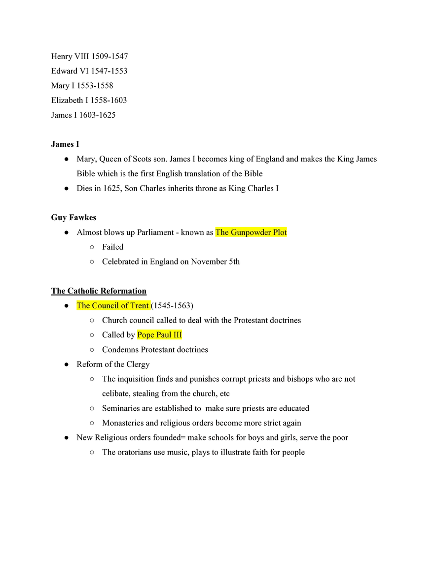 European History The Reformation - Page 6