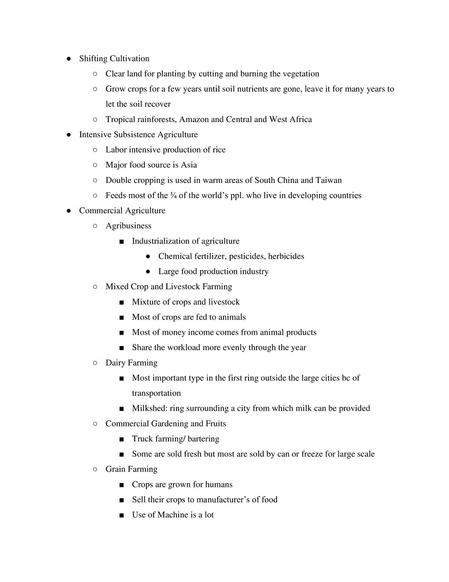 Unit 5 Agriculture and Rural Land-Use Patterns and Processes - Page 2