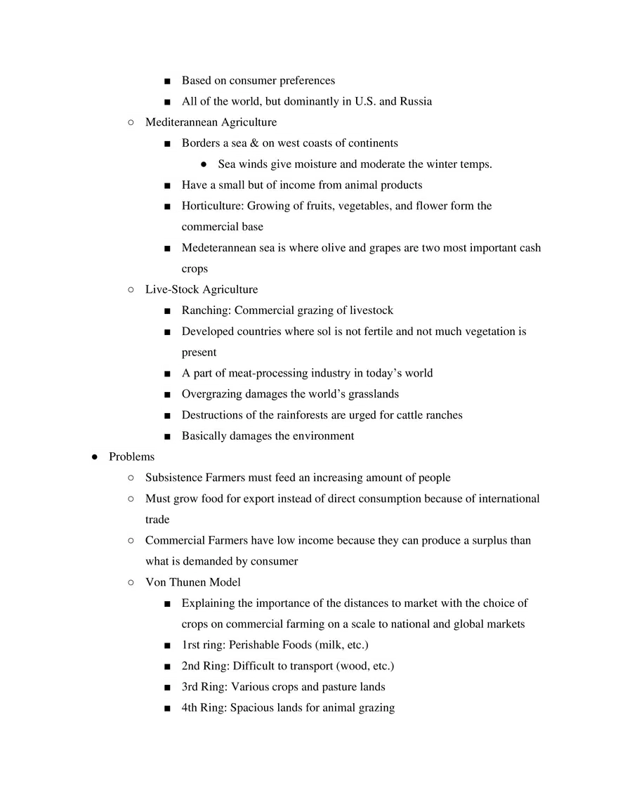 Unit 5 Agriculture and Rural Land-Use Patterns and Processes - Page 3