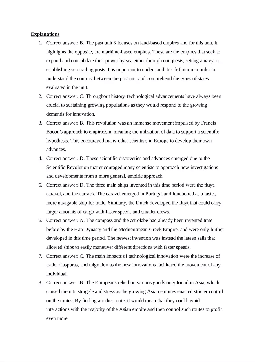 AP World History Unit 4 Quiz - Page 7