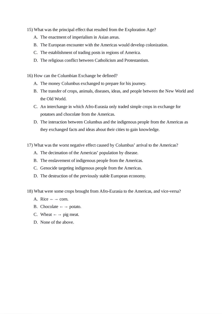 AP World History Unit 4 Quiz - Page 15