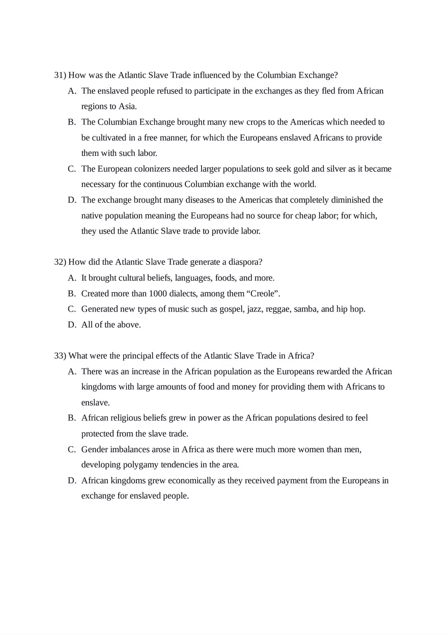 AP World History Unit 4 Quiz - Page 20