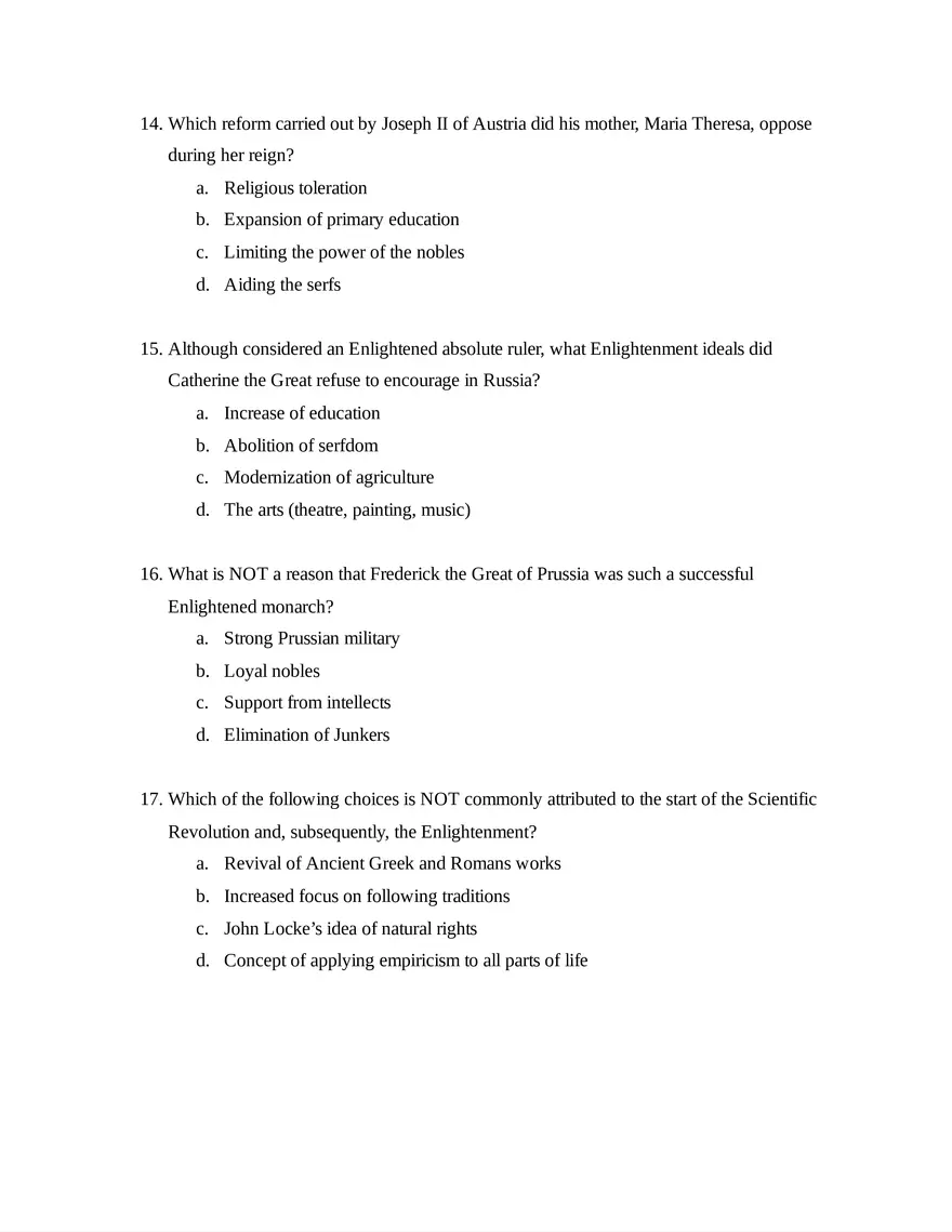 AP European History Unit 4 Quiz - Page 8