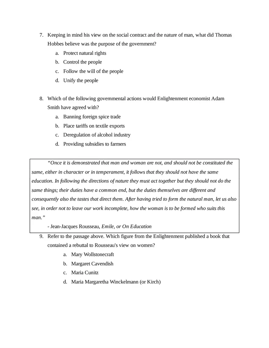 AP European History Unit 4 Quiz - Page 6