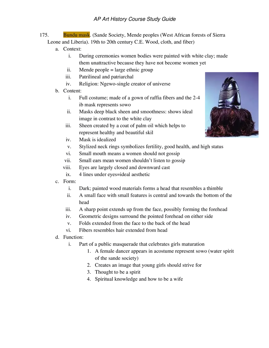 AP Art History Unit 6 Africa - Page 8