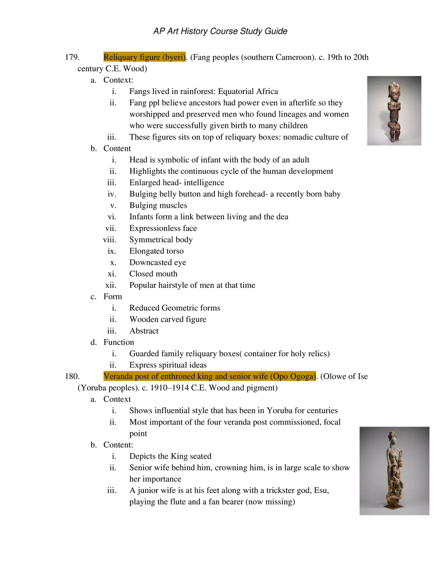 AP Art History Unit 6 Africa - Page 11