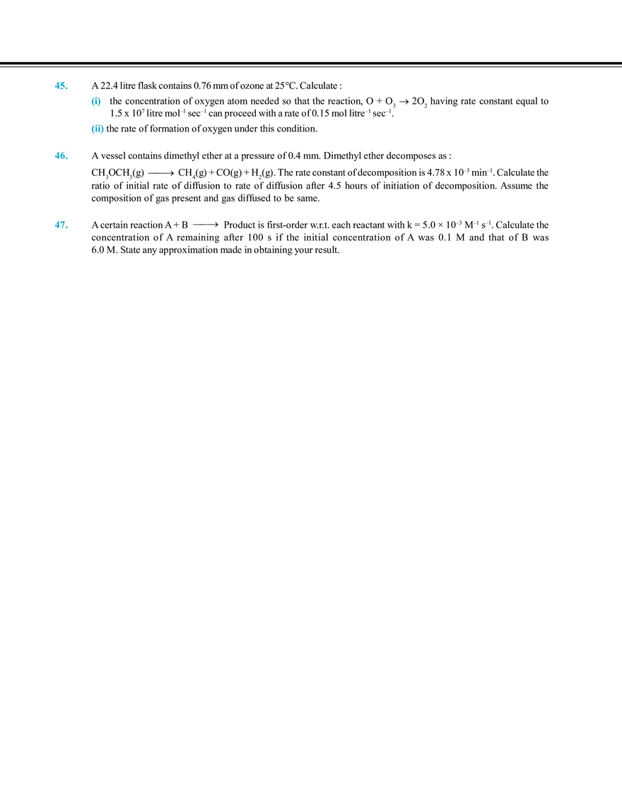 Chemical Kinetics and Nuclear Chemistry Exercise # 4 - Page 6