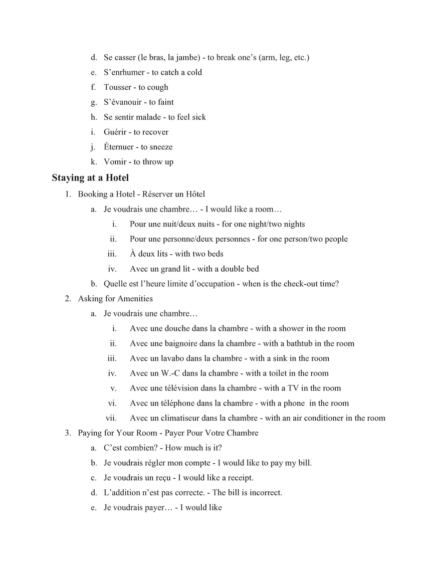 French IV Study Guide Section 2 Vocabulary - Page 3