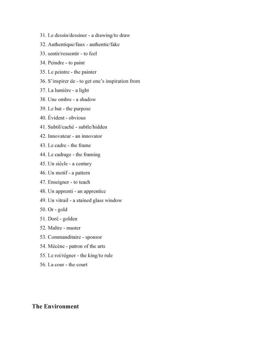French IV Study Guide Section 2 Vocabulary - Page 6