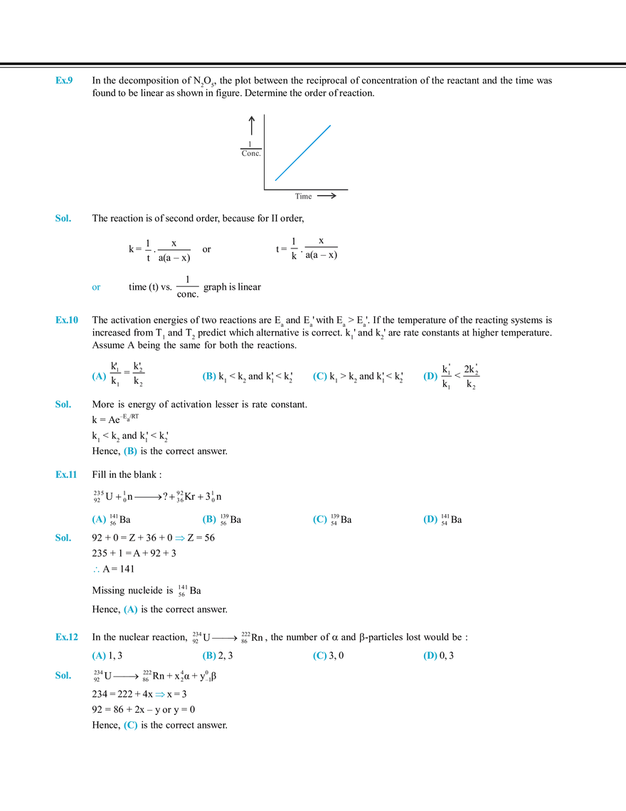Chemical Kinetics and Nuclear Chemistry Solved Examples - Page 8
