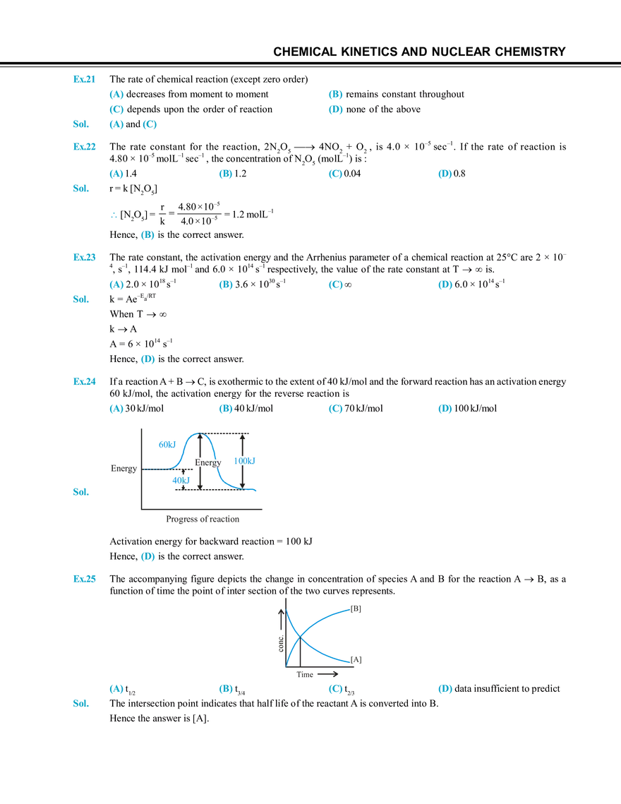Chemical Kinetics and Nuclear Chemistry Solved Examples - Page 11