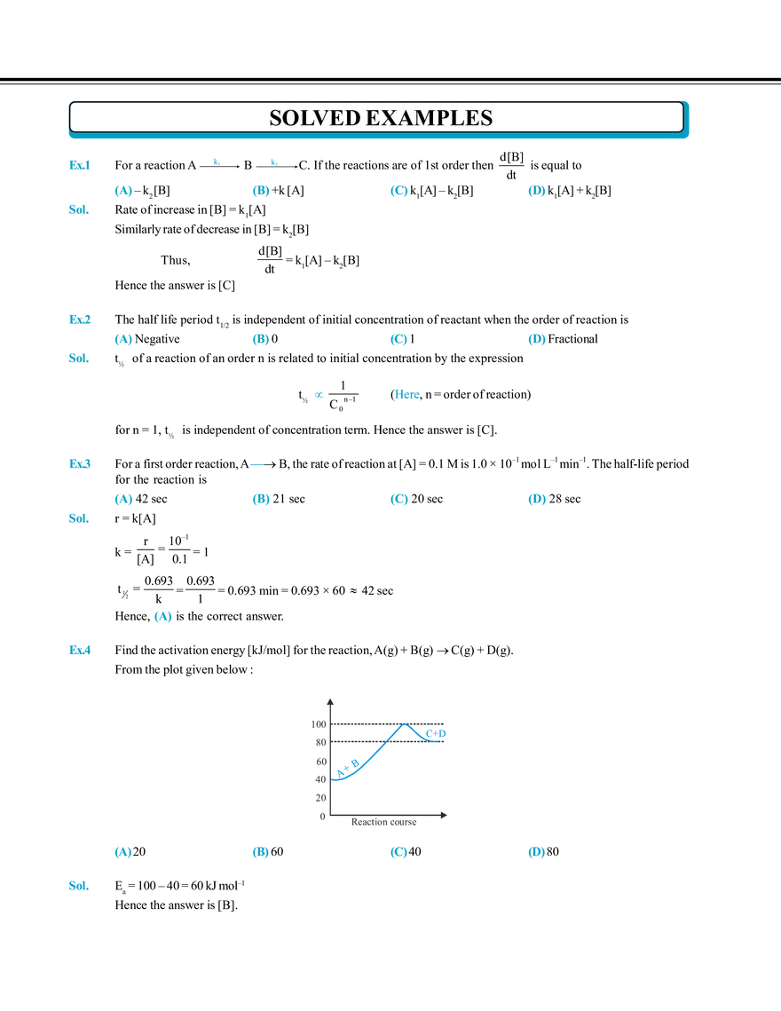 Chemical Kinetics and Nuclear Chemistry Solved Examples - Page 1