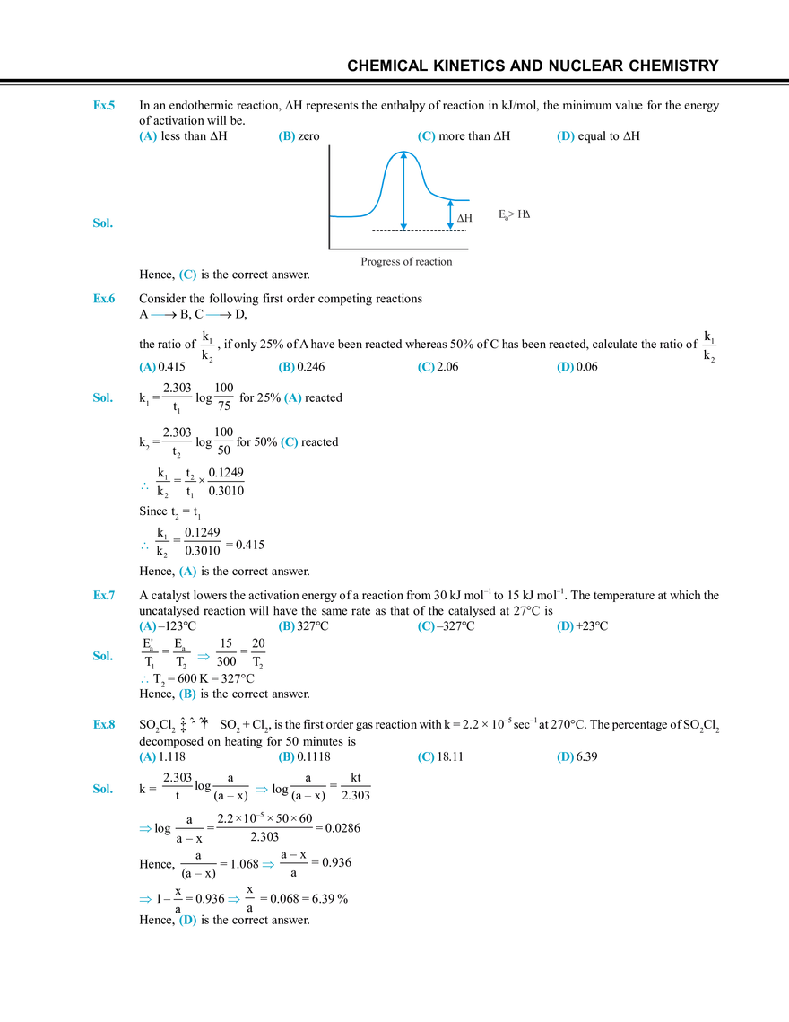 Chemical Kinetics and Nuclear Chemistry Solved Examples - Page 2