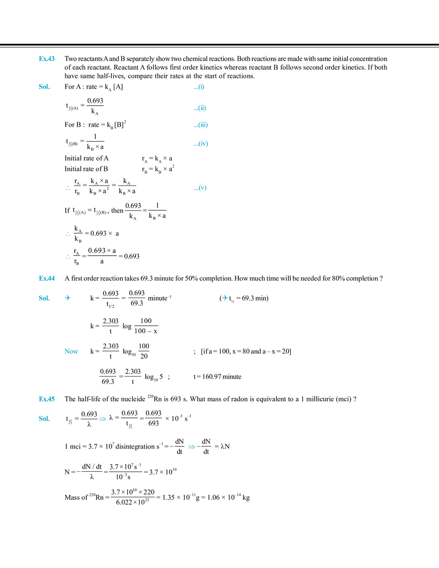 Chemical Kinetics and Nuclear Chemistry Solved Examples - Page 5