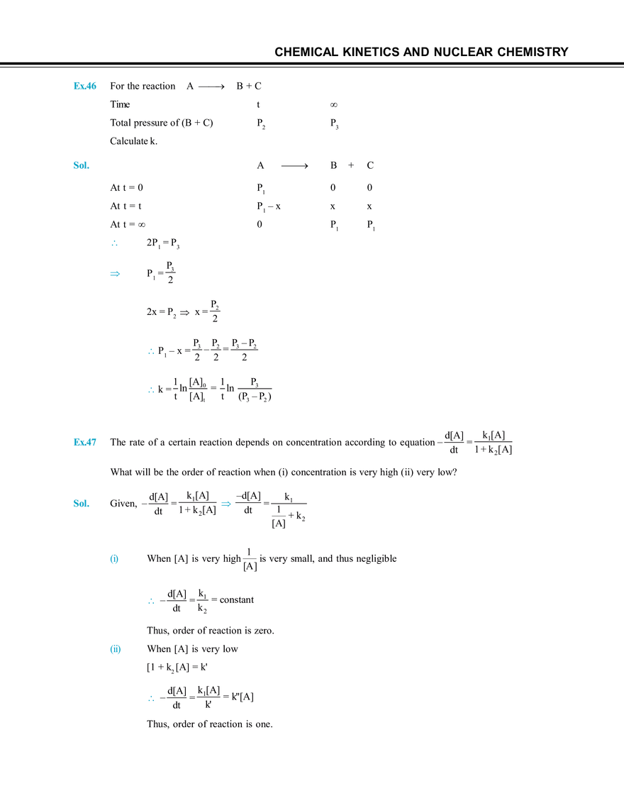 Chemical Kinetics and Nuclear Chemistry Solved Examples - Page 6