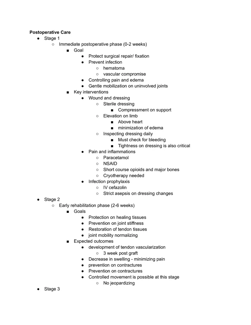 Postoperative Care - Page 1