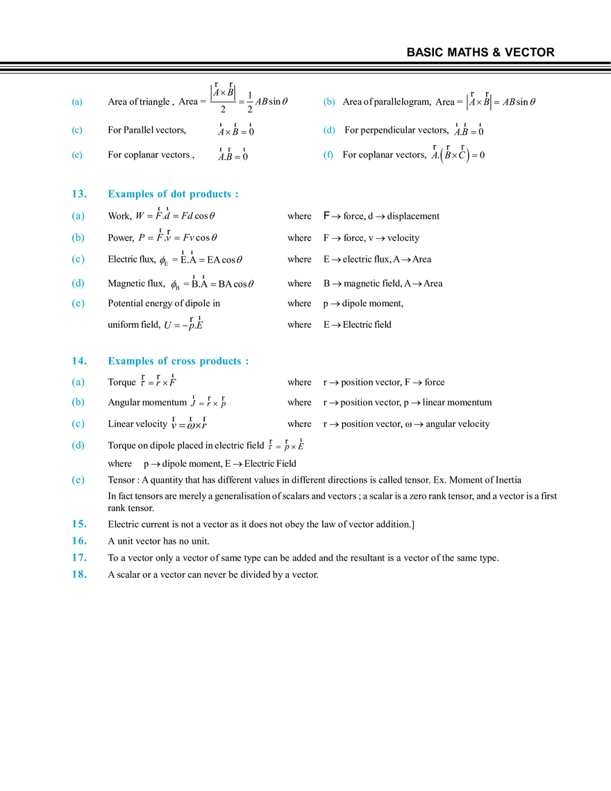 Tips and Formulas Vectors - Page 4