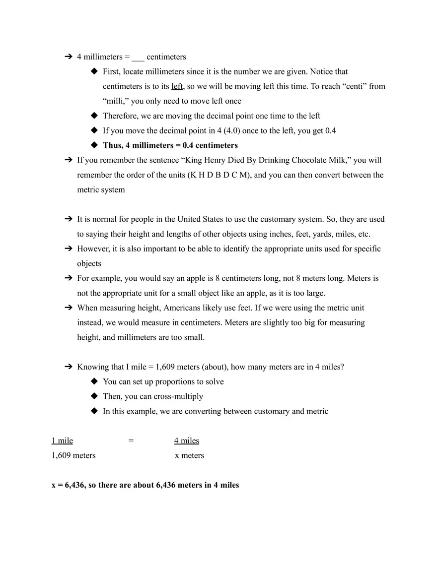 Metric System Conversions - Page 3