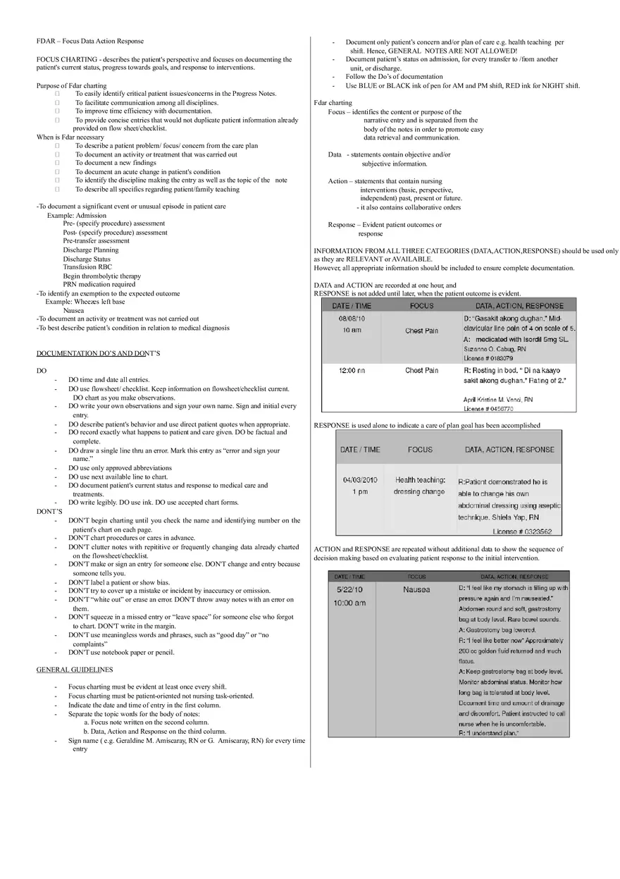 FDAR Example - Page 1