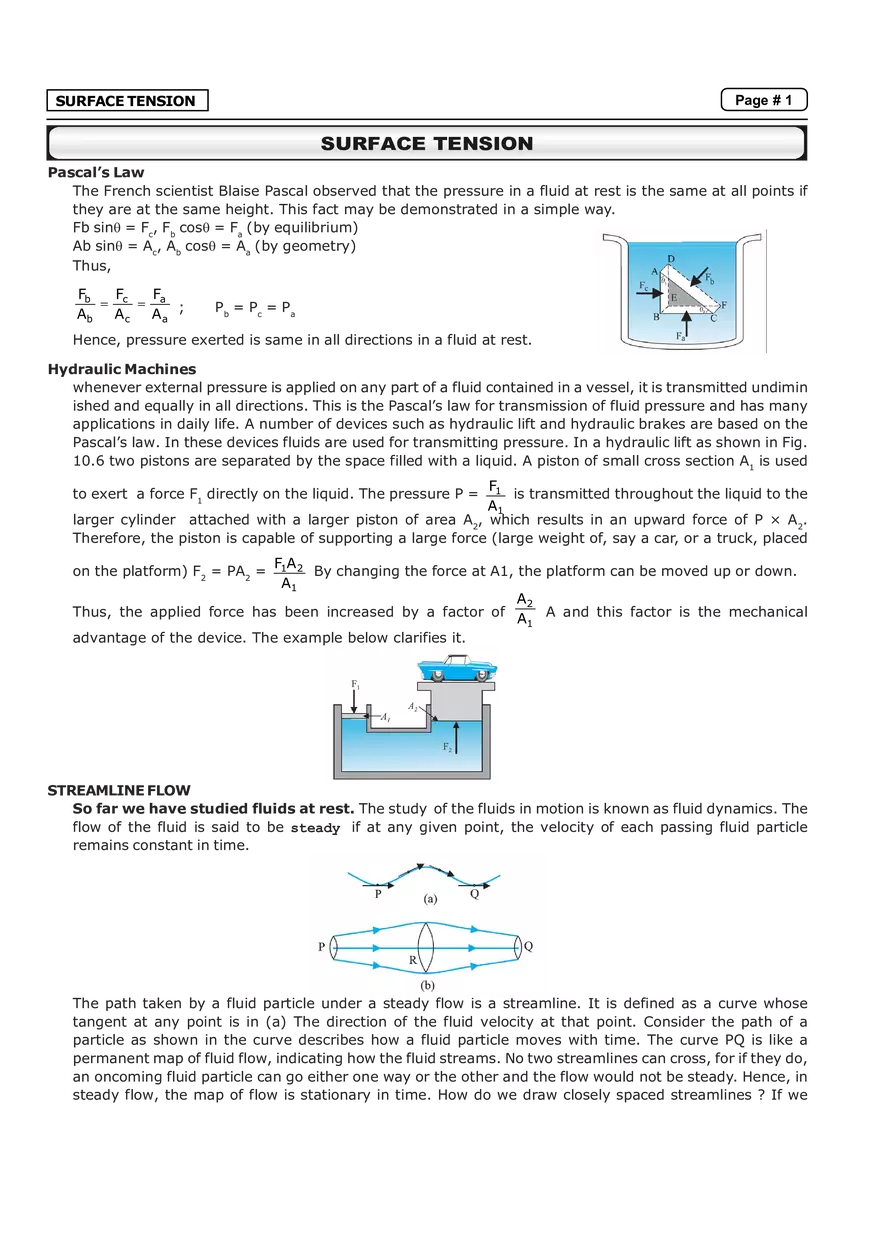 Surface Tension Notes - Page 1