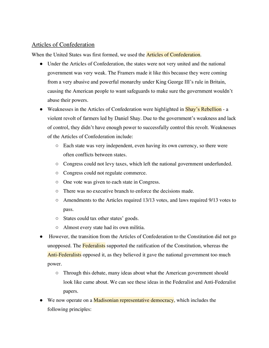 AP US Government Study Guide Unit 1 - Page 2