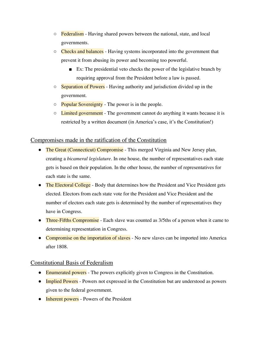 AP US Government Study Guide Unit 1 - Page 3