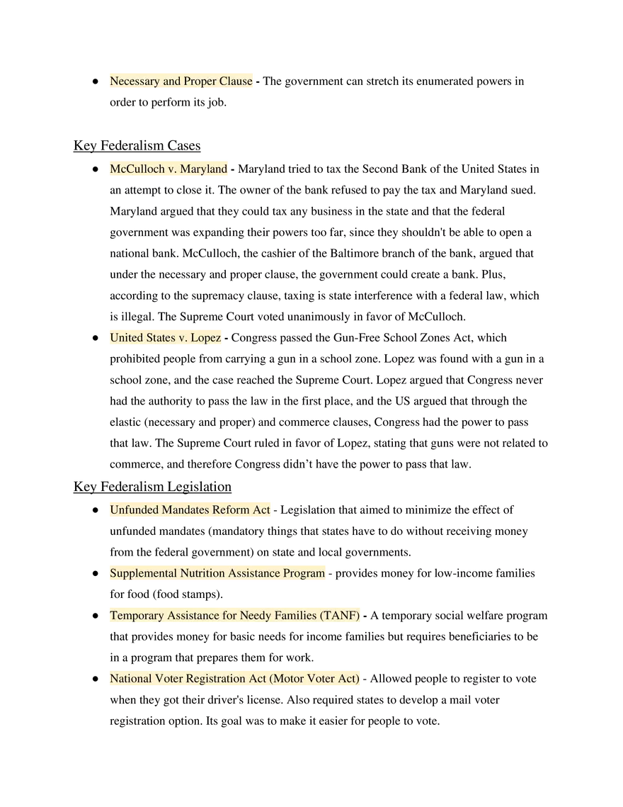 AP US Government Study Guide Unit 1 - Page 5