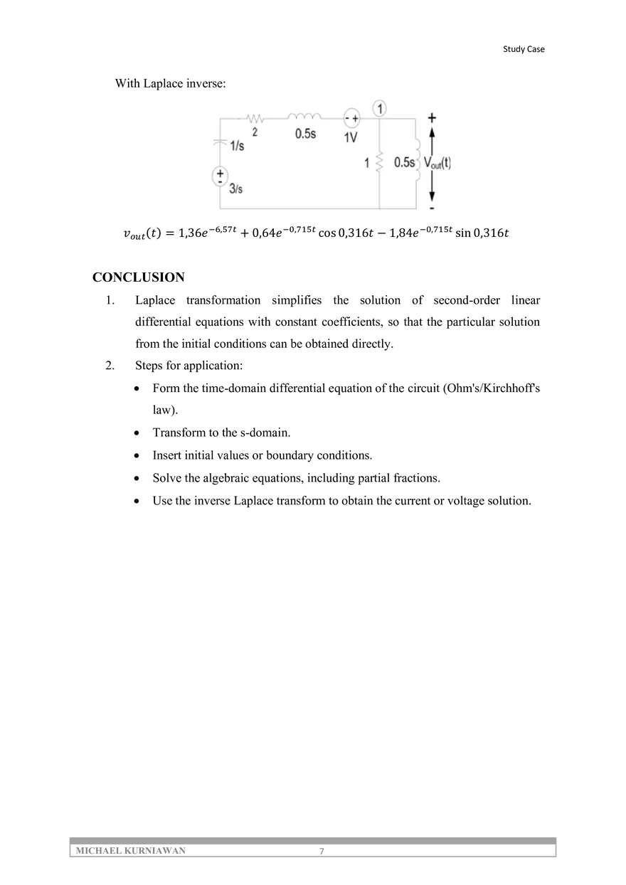 Modeling Electrical Circuit Elements Using Laplace Transform - Page 7