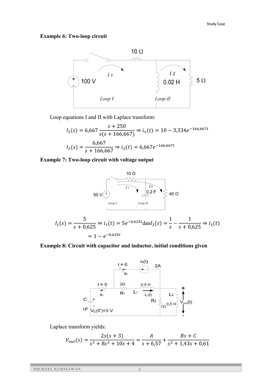 Modeling Electrical Circuit Elements Using Laplace Transform - Page 6