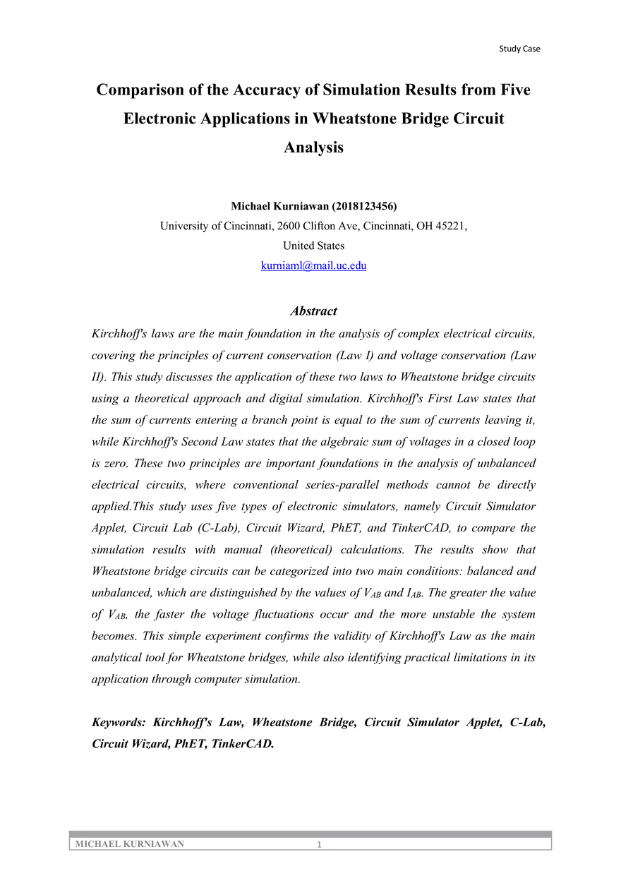Comparison of the Accuracy of Simulation Results - Page 1