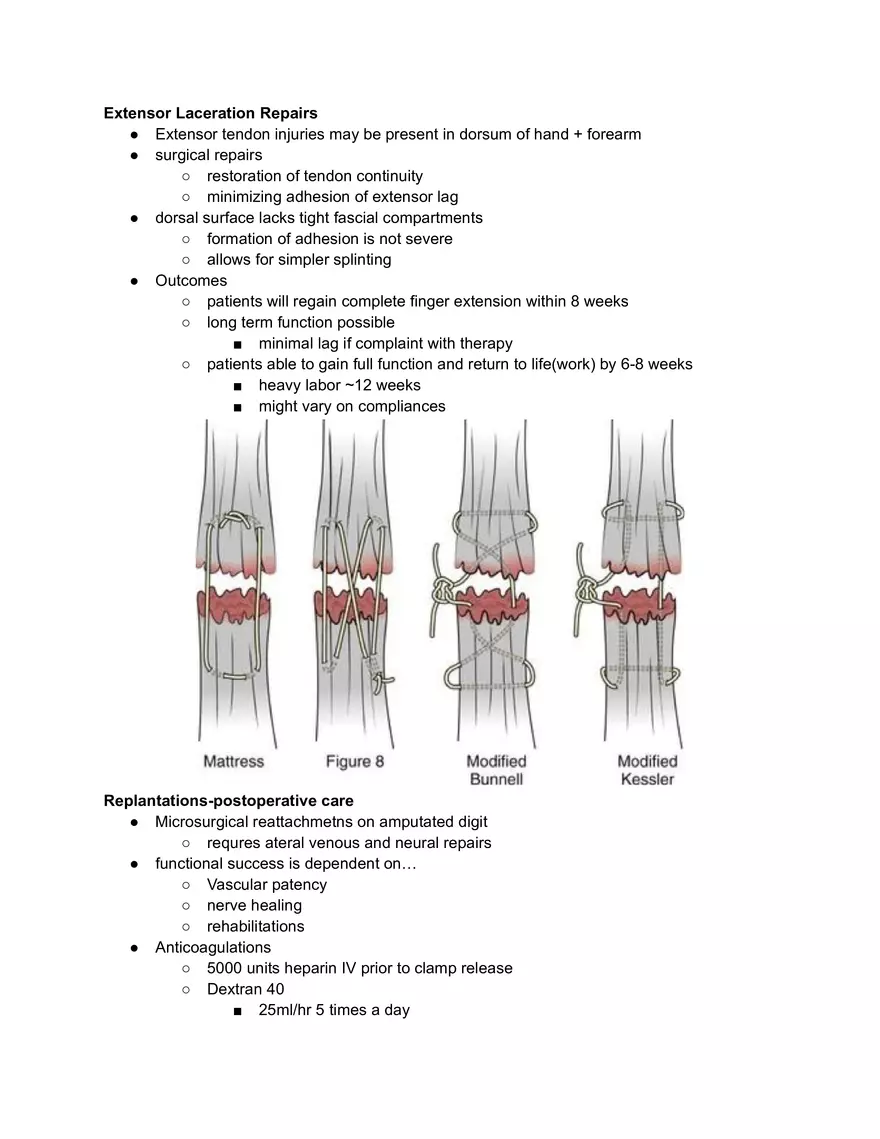 Extensor Laceration Repairs - Page 1