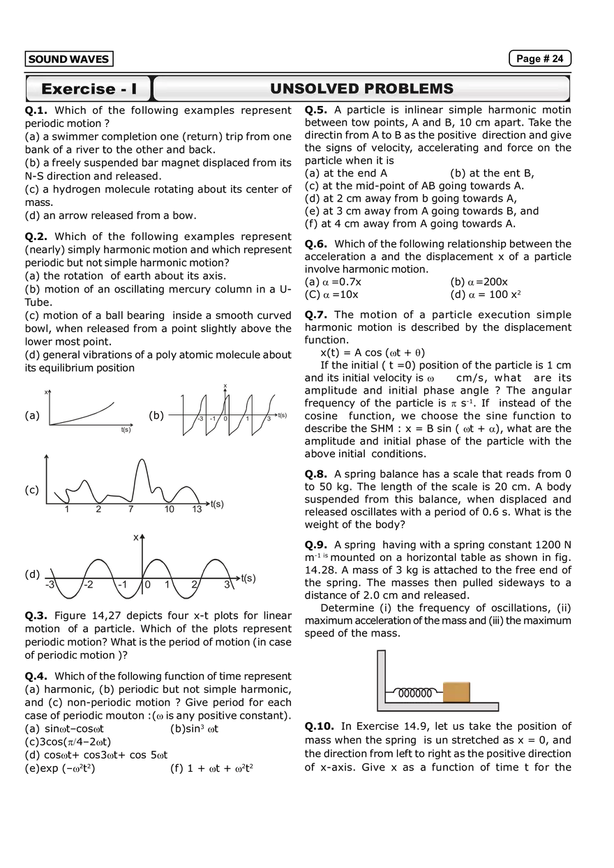 Sound Waves Exercise - I - Page 1